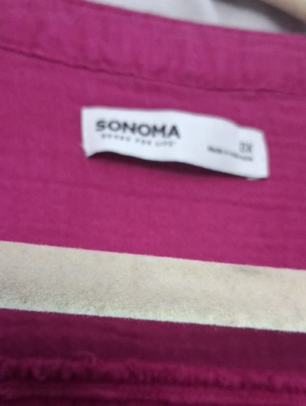 Sonoma Fuchsia Button-Front Midi Dress - Picture 2 of 9